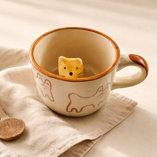 Cute 3D Cat Ceramic Coffee Hidden Animal Tea Cup Premium Gift Ceramic Coffee Mug