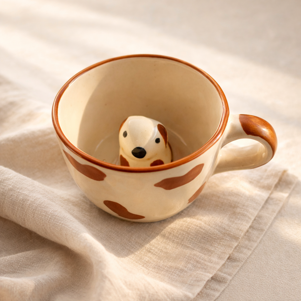 WarmHearth Cute 3D Dog Ceramic Coffee Ceramic Coffee Mug
