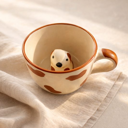 WarmHearth Cute 3D Dog Ceramic Coffee Ceramic Coffee Mug