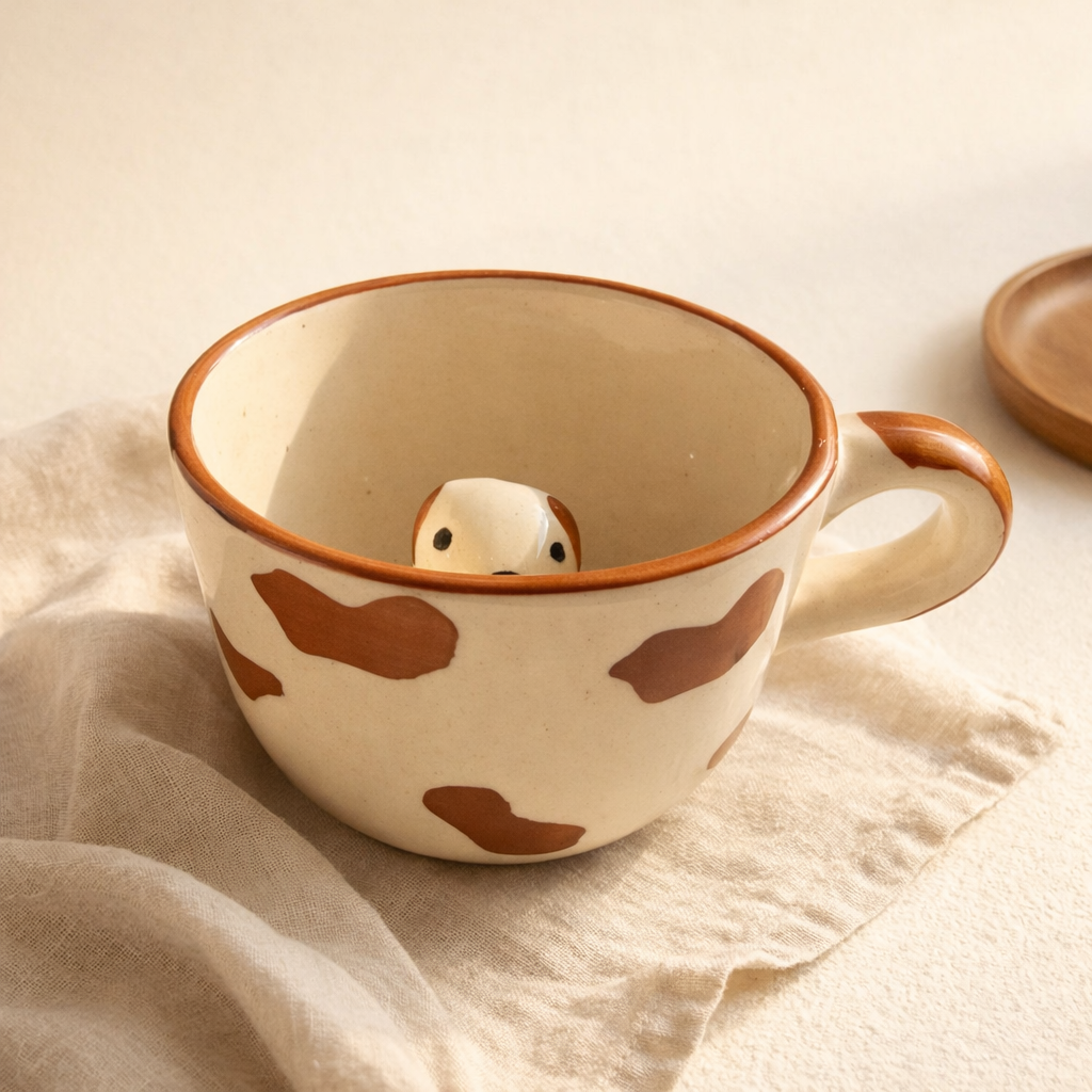 WarmHearth Cute 3D Dog Ceramic Coffee Ceramic Coffee Mug